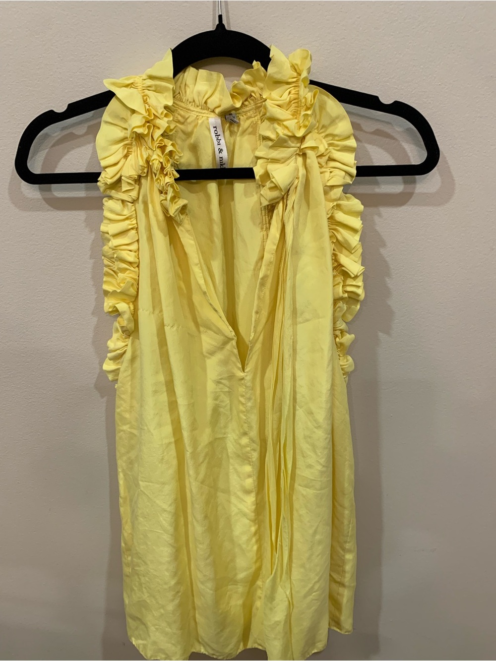 Ruffled Yellow Sleeveless Top by